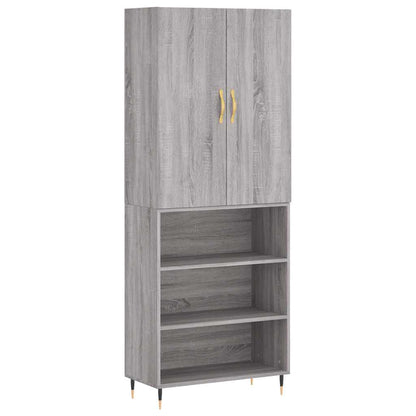 Highboard Grey Sonoma 69,5x34x180 cm Engineered Wood