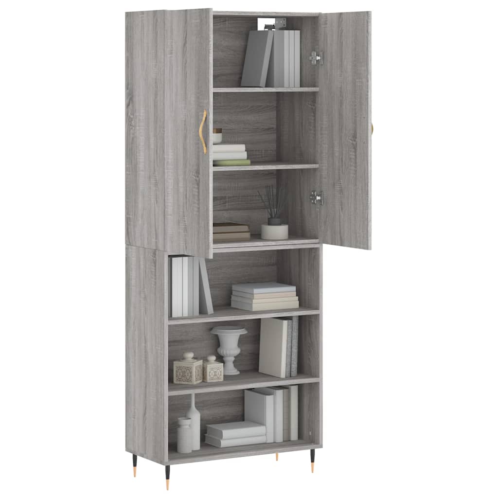 Highboard Grey Sonoma 69,5x34x180 cm Engineered Wood