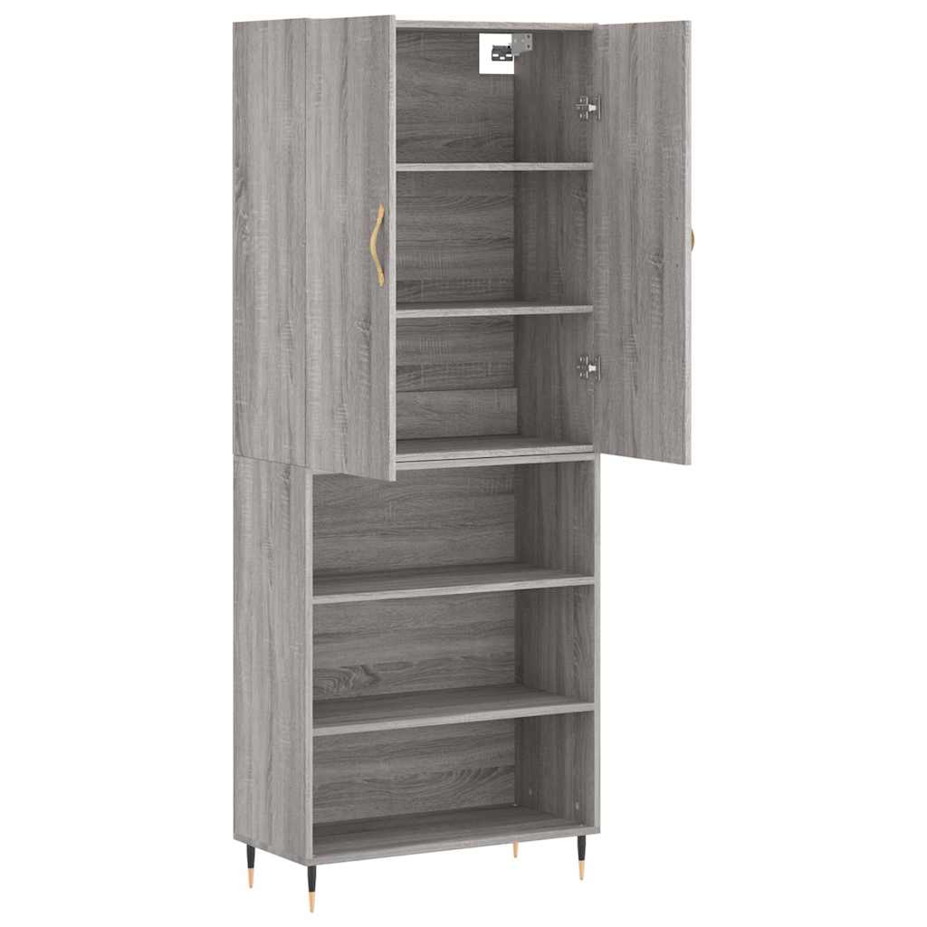 Highboard Grey Sonoma 69,5x34x180 cm Engineered Wood