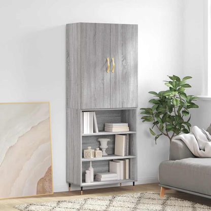 Highboard Grey Sonoma 69,5x34x180 cm Engineered Wood