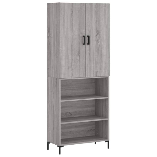Highboard Grey Sonoma 69,5x34x180 cm Engineered Wood