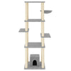 Cat Tree with Sisal Scratching Posts Light Grey 154 cm