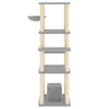 Cat Tree with Sisal Scratching Posts Light Grey 154 cm