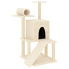 Cat Tree with Sisal Scratching Posts Cream 110.5 cm