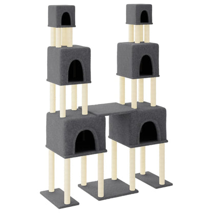 Cat Tree with Sisal Scratching Posts Dark Grey 199 cm