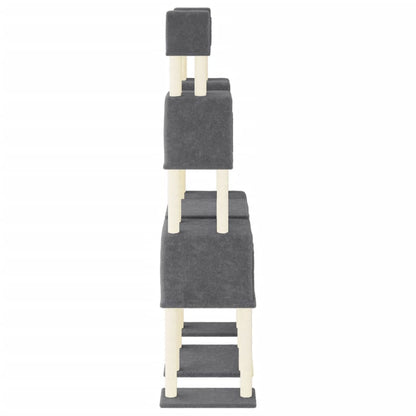 Cat Tree with Sisal Scratching Posts Dark Grey 199 cm