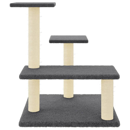 Cat Tree with Sisal Scratching Posts Dark Grey 61 cm