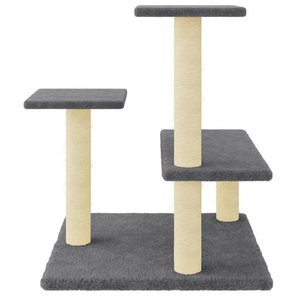Cat Tree with Sisal Scratching Posts Dark Grey 61 cm