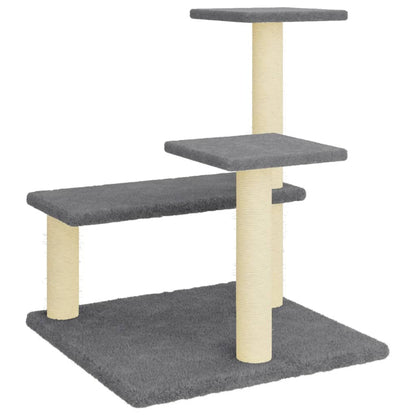 Cat Tree with Sisal Scratching Posts Dark Grey 61 cm