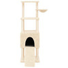 Cat Tree with Sisal Scratching Posts Cream 153 cm