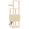 Cat Tree with Sisal Scratching Posts Cream 153 cm