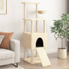 Cat Tree with Sisal Scratching Posts Cream 153 cm