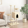 Cat Tree with Sisal Scratching Posts Cream 117 cm