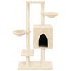 Cat Tree with Sisal Scratching Posts Cream 117 cm