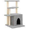 Cat Tree with Sisal Scratching Posts Light Grey 83.5 cm