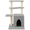 Cat Tree with Sisal Scratching Posts Light Grey 83.5 cm