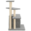 Cat Tree with Sisal Scratching Posts Light Grey 83.5 cm