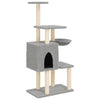 Cat Tree with Sisal Scratching Posts Light Grey 131 cm