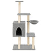 Cat Tree with Sisal Scratching Posts Light Grey 131 cm
