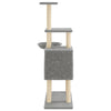 Cat Tree with Sisal Scratching Posts Light Grey 131 cm