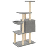 Cat Tree with Sisal Scratching Posts Light Grey 131 cm