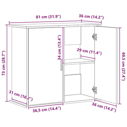 Aquarium Stand White 81x36x73 cm Engineered Wood