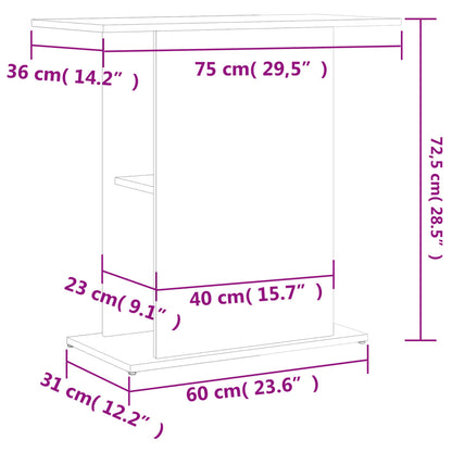 Aquarium Stand Smoked Oak 75x36x72.5 cm Engineered Wood