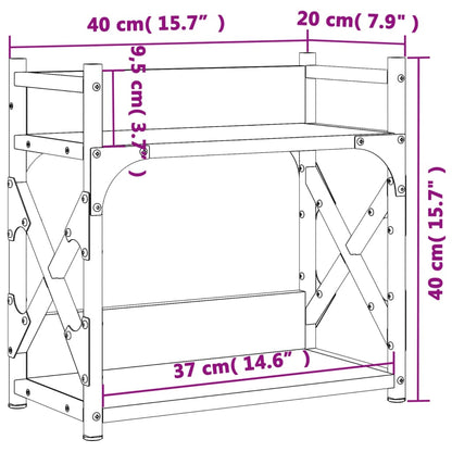 Printer Stand 2-Tier Sonoma Oak 40x20x40 cm Engineered Wood