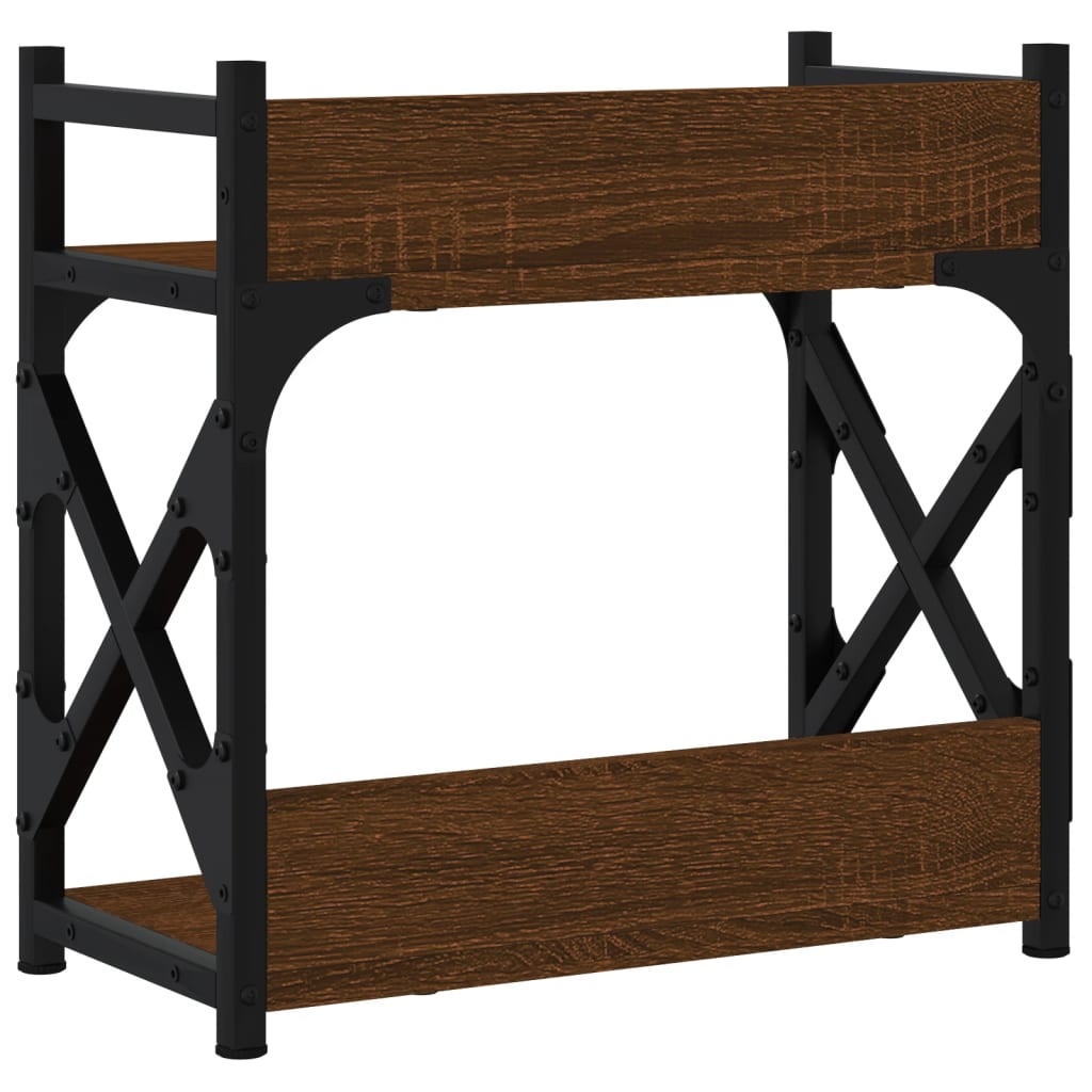 Printer Stand 2-Tier Brown Oak 40x20x40 cm Engineered Wood