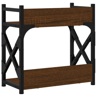 Printer Stand 2-Tier Brown Oak 40x20x40 cm Engineered Wood