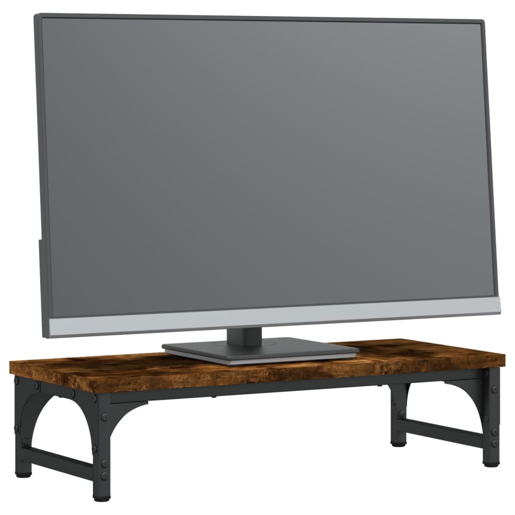 Monitor Stand Smoked Oak 55x23x14 cm Engineered Wood