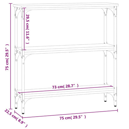 Console Table Black 75x22.5x75 cm Engineered Wood