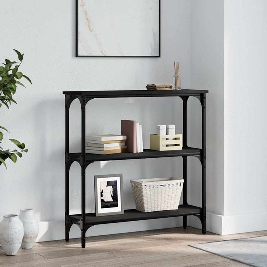 Console Table Black 75x22.5x75 cm Engineered Wood