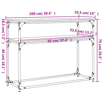 Console Table Grey Sonoma 100x35.5x75 cm Engineered Wood