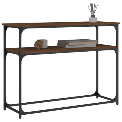Console Table Brown Oak 100x35.5x75 cm Engineered Wood