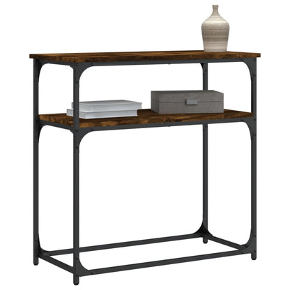 Console Table Smoked Oak 75x35.5x75 cm Engineered Wood
