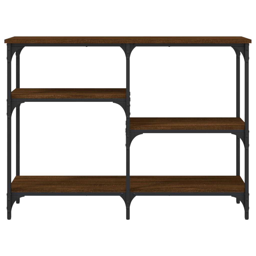 Console Table Brown Oak 102x29x75 cm Engineered Wood
