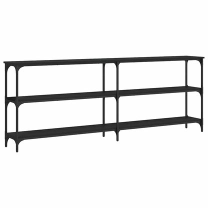 Console Table Black 200x29x75 cm Engineered Wood