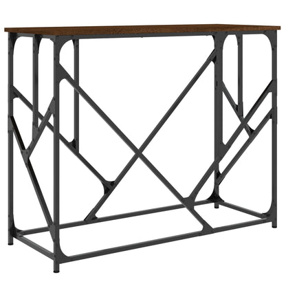 Console Table Brown Oak 100x40x80 cm Engineered Wood