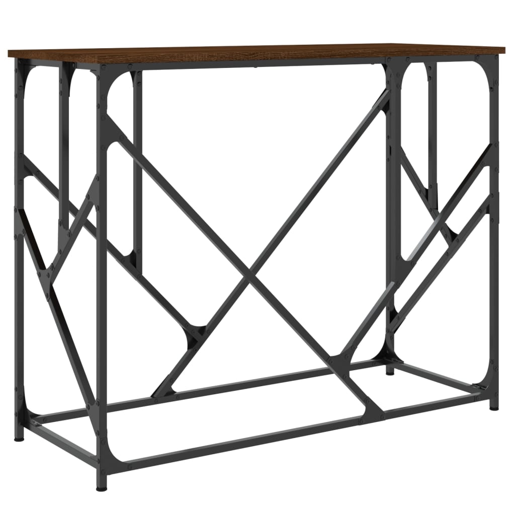 Console Table Brown Oak 100x40x80 cm Engineered Wood