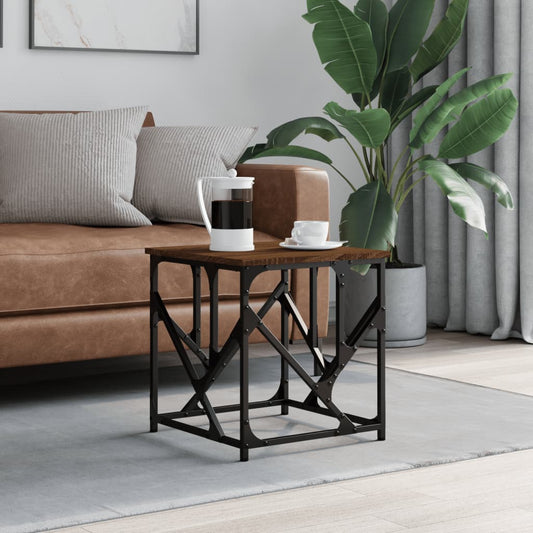 Coffee Table Brown Oak 45x45x47.5 cm Engineered Wood