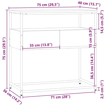 Console Table Sonoma Oak 75x40x75 cm Engineered Wood