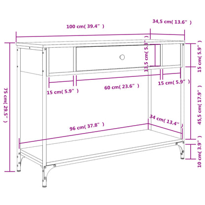 Console Table Smoked Oak 100x34,5x75 cm Engineered Wood