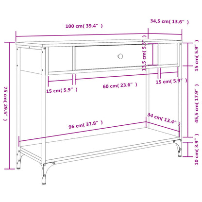 Console Table Grey Sonoma 100x34,5x75 cm Engineered Wood
