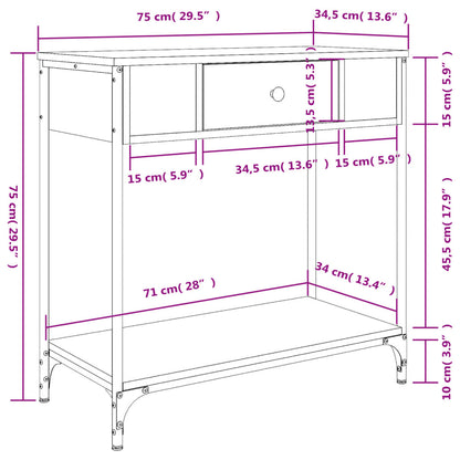 Console Table Smoked Oak 75x34,5x75 cm Engineered Wood