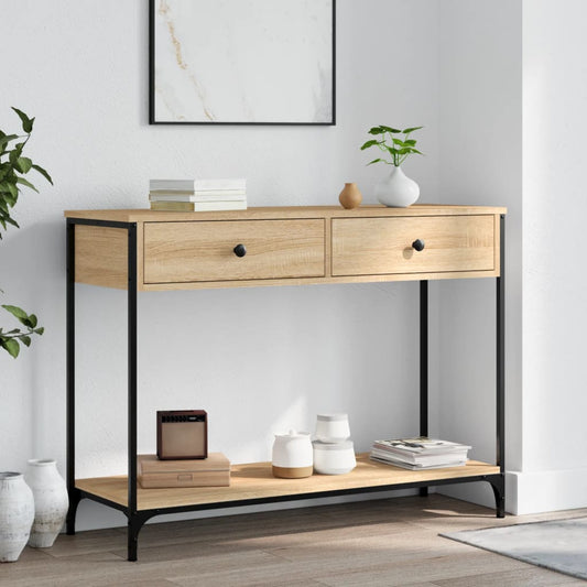 Console Table | Sonoma oak | Engineered wood | Narrow | Adjustable Feet
