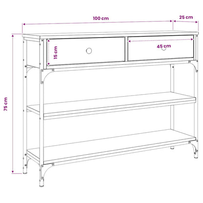 Console Table Sonoma Oak 100x25x75 cm Engineered Wood
