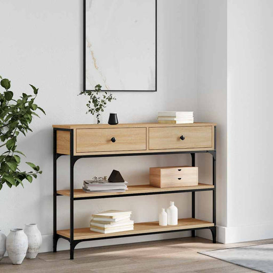 Console Table | Sonoma Oak | Engineered Wood | Narrow | Adjustable Feet