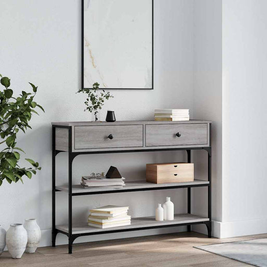 Console Table | Grey sonoma | Engineered wood, metal | 100x25x75 cm
