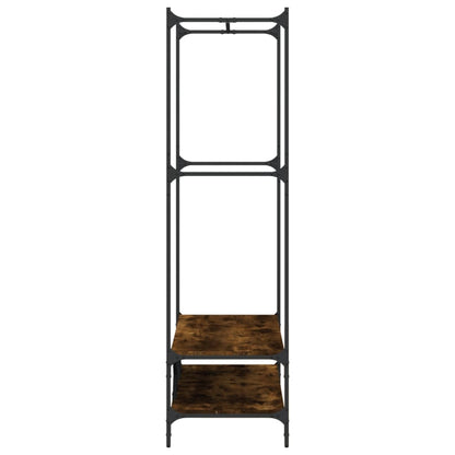 Clothes Rack with Shelves Smoked Oak Engineered Wood